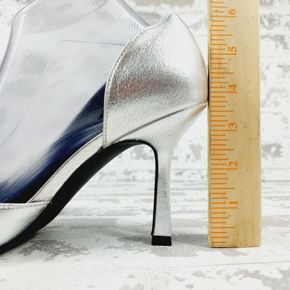 NEW Abound Iris D'orsay Pump In Silver Metallic Pointy Toe Heels X126 - Picture 8 of 16